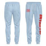 Custom Light Blue Orange Red Pants