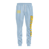 Custom Light Blue Gold Pants