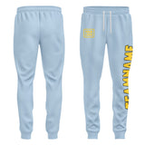 Custom Light Blue Gold Pants