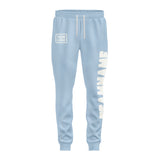 Custom Light Blue White Pants