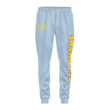Custom Light Blue Gold Pants