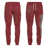 Custom Crimson Red Dark Grey Pants