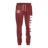 Custom Crimson Red White Pants