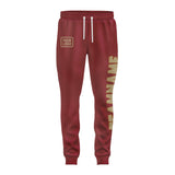 Custom Crimson Red Light Khaki Pants