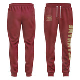 Custom Crimson Red Light Khaki Pants