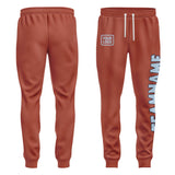Custom Coral Red Light Blue Pants
