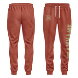 Custom Coral Red Light Khaki Pants