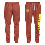 Custom Coral Red Light Yellow Pants