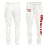 Custom White Coral Red Pants