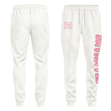 Custom White Light Pink Pants