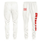Custom White Orange Red Pants