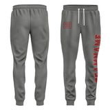 Custom Dark Grey Crimson Red Pants