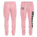 Custom Light Pink Green Pants