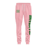 Custom Light Pink Emerald Green Pants