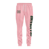 Custom Light Pink Dark Green Pants