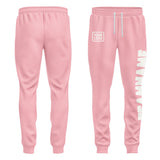 Custom Light Pink White Pants