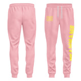 Custom Light Pink Light Yellow Pants