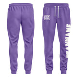 Custom Light Purple White Pants