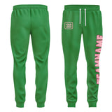 Custom Emerald Green Light Pink Pants