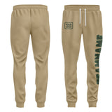 Custom Light Khaki Dark Green Pants