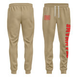 Custom Light Khaki Orange Red Pants