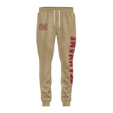 Custom Light Khaki Crimson Red Pants