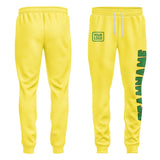 Custom Light Yellow Emerald Green Pants