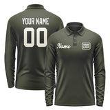 Custom Olive Cream Long Sleeve Polo Shirt