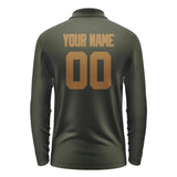 Custom Olive Khaki Long Sleeve Polo Shirt