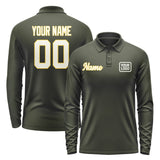 Custom Olive Cream Long Sleeve Polo Shirt