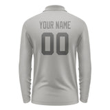 Custom Gray Dark Grey Long Sleeve Polo Shirt