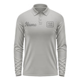 Custom Gray Dark Grey Long Sleeve Polo Shirt