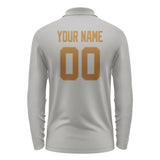 Custom Gray Khaki Long Sleeve Polo Shirt