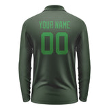 Custom Dark Green Emerald Green Long Sleeve Polo Shirt