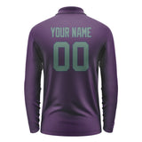 Custom Purple Blue Green Long Sleeve Polo Shirt