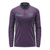 Custom Purple Blue Green Long Sleeve Polo Shirt