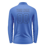 Custom Sky Blue Sky Blue Long Sleeve Polo Shirt