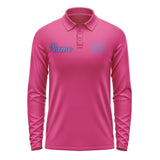 Custom Pink Light Purple Long Sleeve Polo Shirt