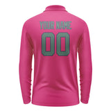 Custom Pink Blue Green Long Sleeve Polo Shirt