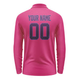Custom Pink Purple Long Sleeve Polo Shirt