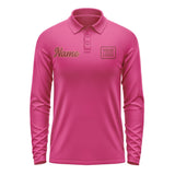 Custom Pink Crimson Red Long Sleeve Polo Shirt