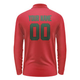 Custom Red Green Long Sleeve Polo Shirt