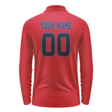 Custom Red Navy Long Sleeve Polo Shirt