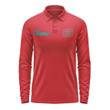 Custom Red Blue Green Long Sleeve Polo Shirt
