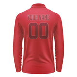 Custom Red Crimson Red Long Sleeve Polo Shirt