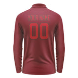 Custom Crimson Red Red Long Sleeve Polo Shirt