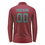 Custom Crimson Red Blue Green Long Sleeve Polo Shirt