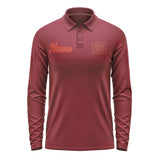 Custom Crimson Red Coral Red Long Sleeve Polo Shirt