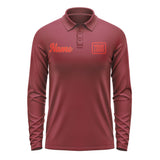 Custom Crimson Red Orange Red Long Sleeve Polo Shirt