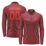 Custom Crimson Red Orange Red Long Sleeve Polo Shirt